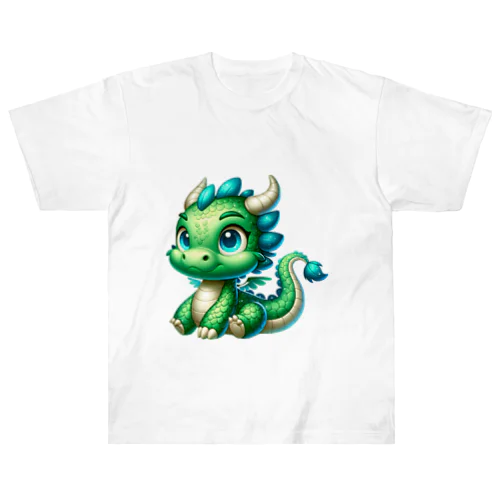 辰年のかわいいキャラクター ヘビーウェイトTシャツ