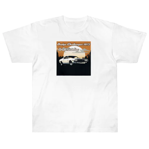 Dodge Challenger 1972 North Carolina モンスターマシーン ヘビーウェイトTシャツ