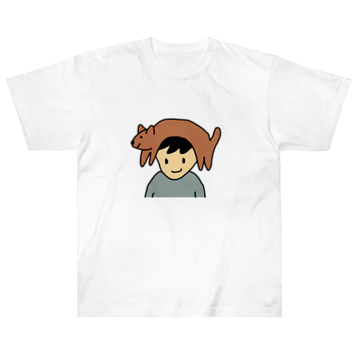 犬帽子男の子 Heavyweight T-Shirt