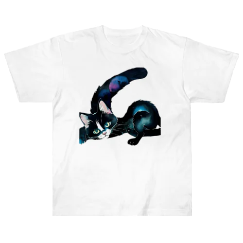 黒猫と魔法の尻尾 Heavyweight T-Shirt