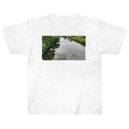 川面 夏の風景 Heavyweight T-Shirt