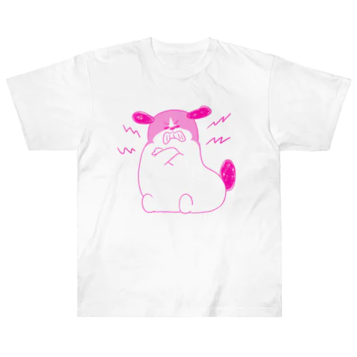 もじゃまる歯ぎしり　濃いピンク Heavyweight T-Shirt