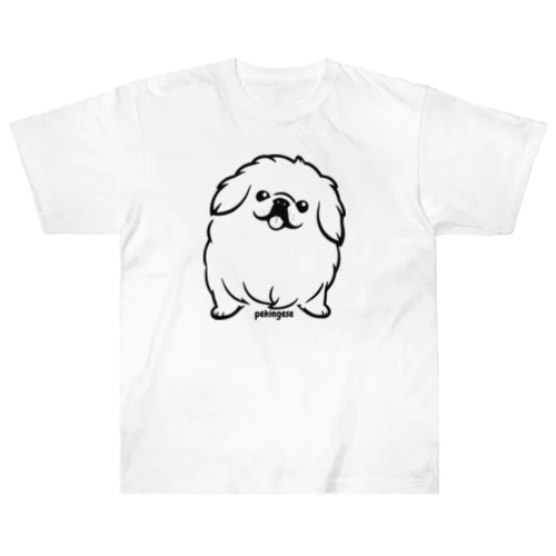 モノクロペキニーズちゃん Heavyweight T-Shirt