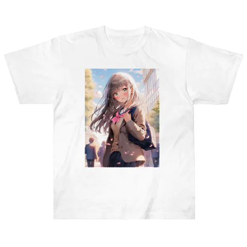 ブレザーセーラー服ミックス制服の女の子 Heavyweight T-Shirt