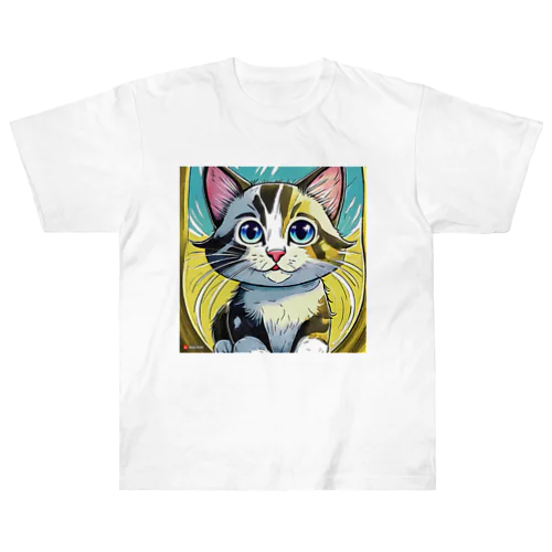 ダイナミックねこちゃん Heavyweight T-Shirt