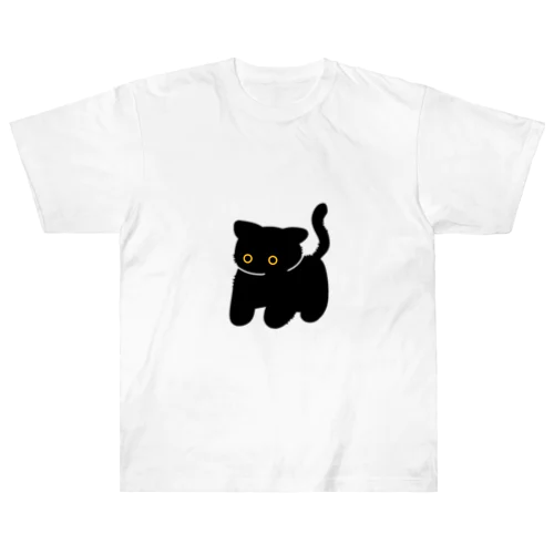 威嚇黒猫 ヘビーウェイトTシャツ