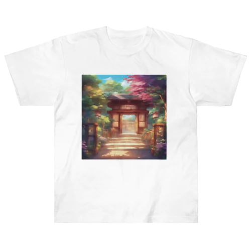 【風景】寺院 Heavyweight T-Shirt