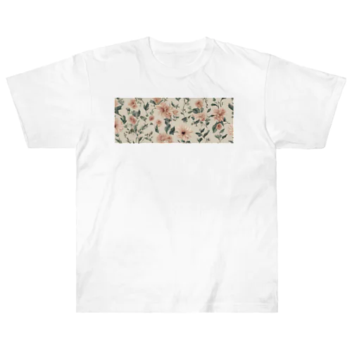 淡い花柄 上品 大人っぽい Heavyweight T-Shirt