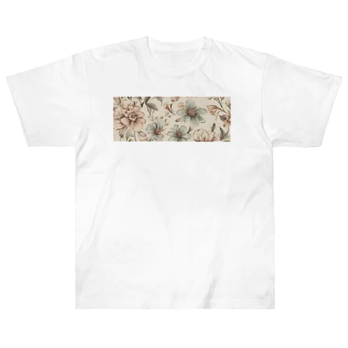 淡い花柄 上品 大人っぽい Heavyweight T-Shirt