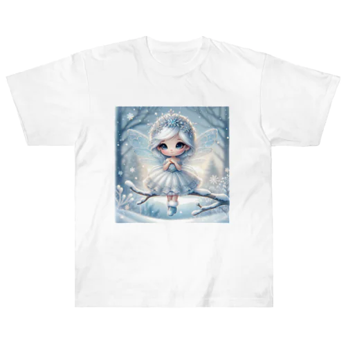 霜のキス - 雪原の小さな守護者 ヘビーウェイトTシャツ