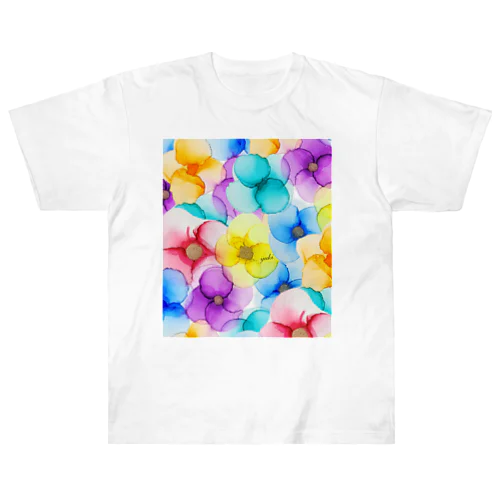 Rainbow Flower ヘビーウェイトTシャツ