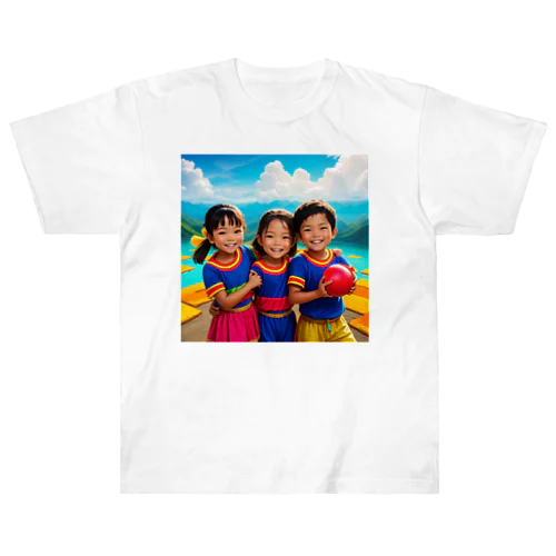 笑顔の子どもたち ヘビーウェイトTシャツ