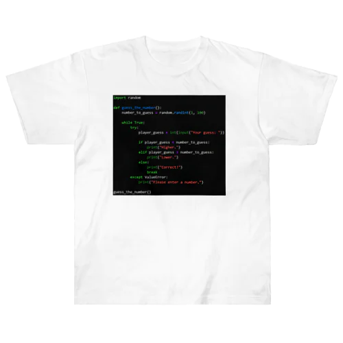 プログラミングコード ヘビーウェイトTシャツ