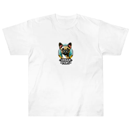 パグチワワ「Urban paws 」 Heavyweight T-Shirt