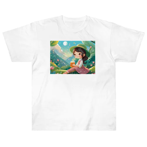 可愛い女の子 Heavyweight T-Shirt