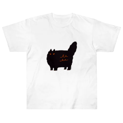 強気な黒猫 ヘビーウェイトTシャツ