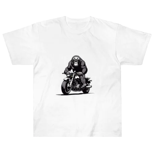 バイクに乗ったゴリラ Heavyweight T-Shirt