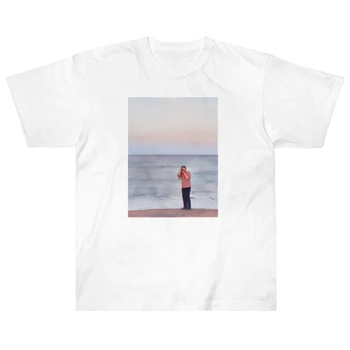 海辺のカメラマン ヘビーウェイトTシャツ
