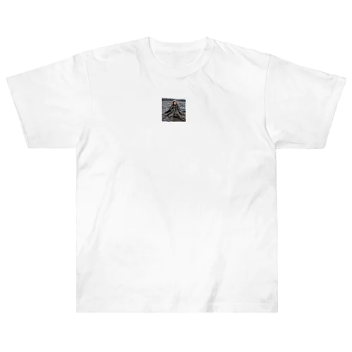 泥遊びをする子ども Heavyweight T-Shirt