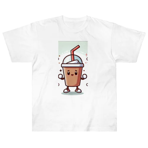 一緒に飲みたくなるかわいいドリンクのキャラクター Heavyweight T-Shirt