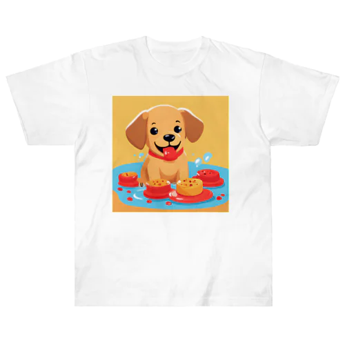 スイーツが大好きな子犬 Heavyweight T-Shirt