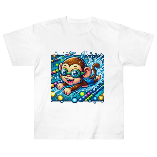 Swimming monkey Heavyweight T-Shirt