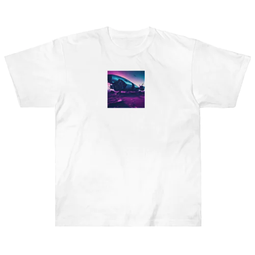 空港跡地に残る墜落した航空機の残骸 Heavyweight T-Shirt