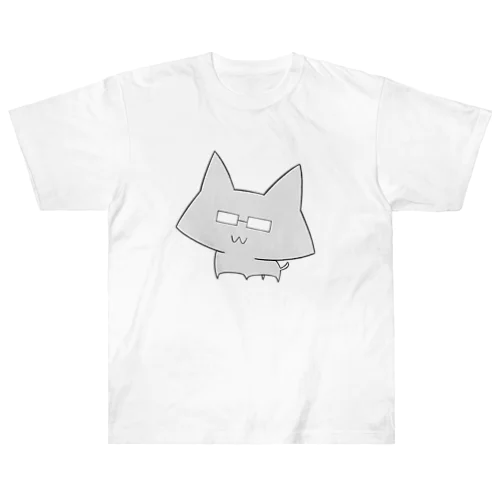 めがねネコ Heavyweight T-Shirt