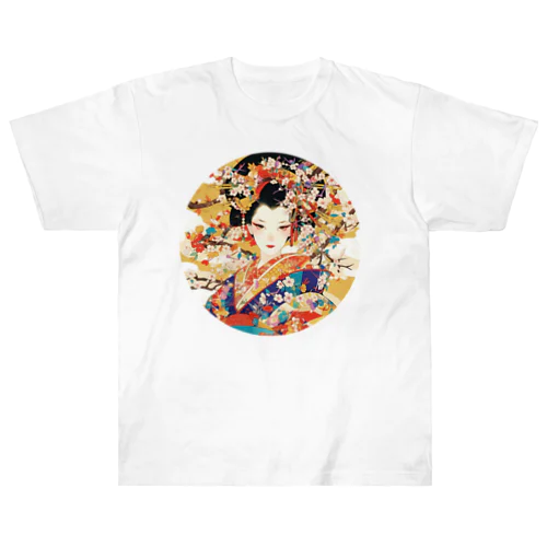 浮世絵 美人画 Ukiyoe beauty painting [UB-NIJI06-SR001-0003] ヘビーウェイトTシャツ