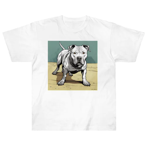 「アメリカンブリー」と呼ばれるこの可愛らしい犬 ヘビーウェイトTシャツ