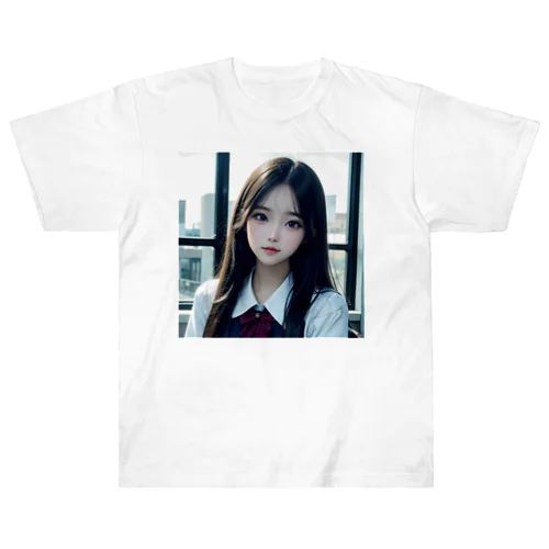 AI美女子高生　アサミ Heavyweight T-Shirt