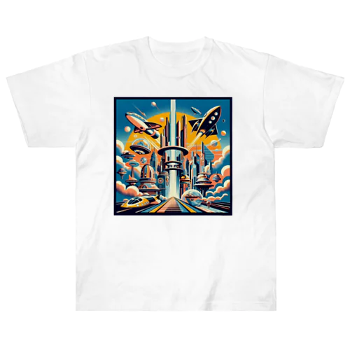 過去の未来観　retro-futurism design01 Heavyweight T-Shirt