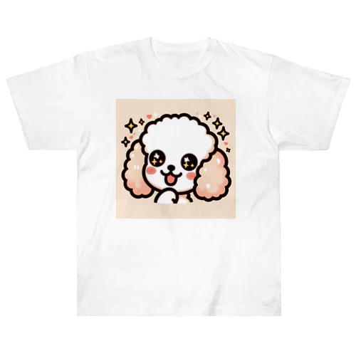 【ステッカー】ふわもこワンコ - わぉver ヘビーウェイトTシャツ