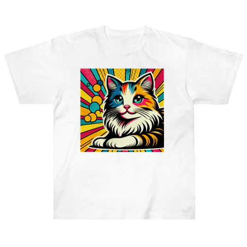 ねこポップアート ヘビーウェイトTシャツ