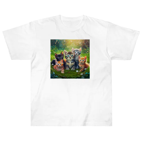 猫ちゃん大集合 Heavyweight T-Shirt