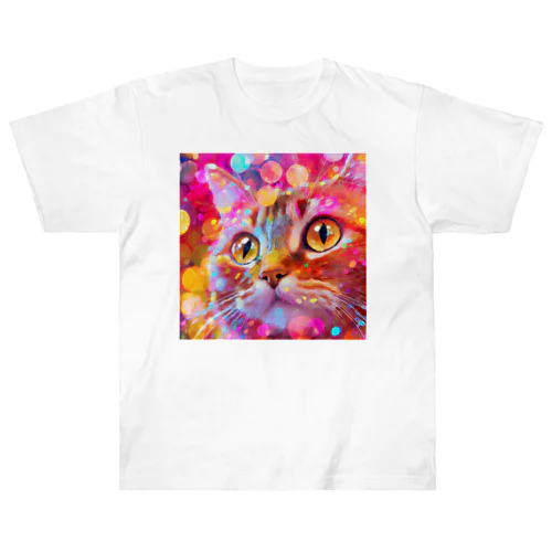 キラキラ猫3 ヘビーウェイトTシャツ