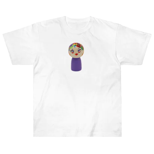 こけしガールズ　あけびちゃん Heavyweight T-Shirt