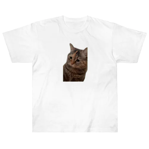 【猫ミーム】叱られる猫 ヘビーウェイトTシャツ