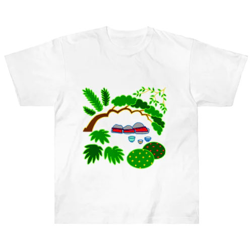 石仏と植栽 Heavyweight T-Shirt