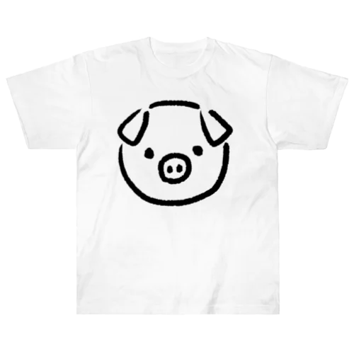 手書きの豚さん Heavyweight T-Shirt