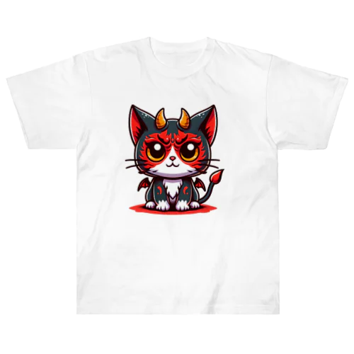 ！結構強い悪魔にゃんこ！ ヘビーウェイトTシャツ