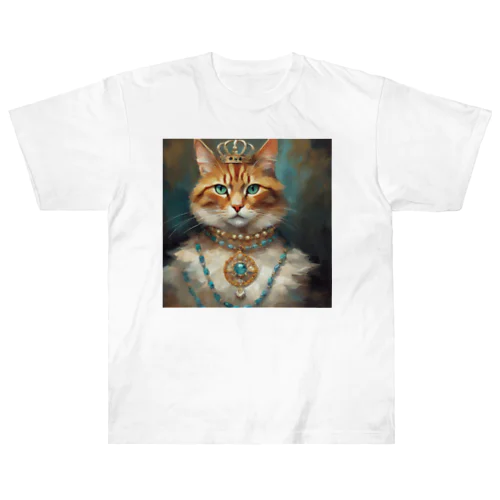 パライバトルマリンの瞳の猫 ヘビーウェイトTシャツ