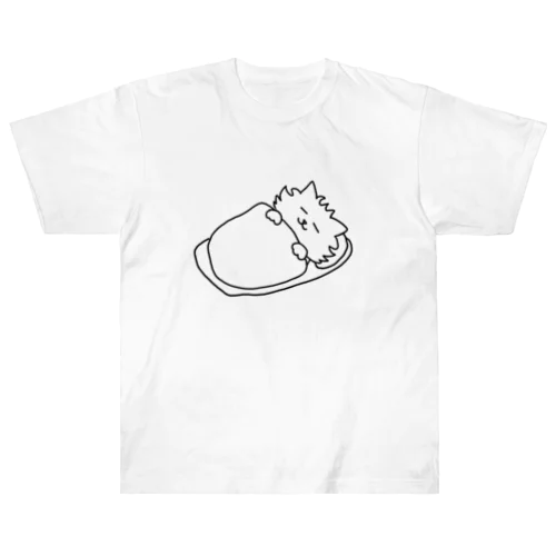 十分な栄養と休養ねこ ヘビーウェイトTシャツ