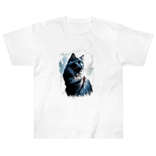 凛々しく佇む猫 Heavyweight T-Shirt