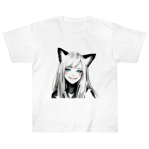 猫ガール Heavyweight T-Shirt