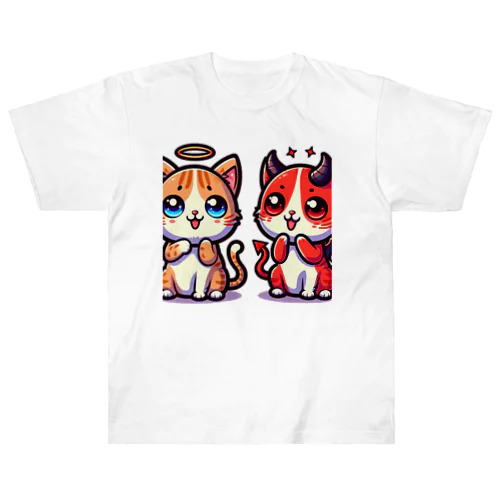 ☆天使猫☆悪魔猫☆ Heavyweight T-Shirt