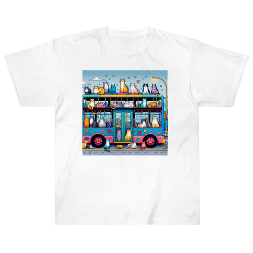 猫の集会　バス編 Heavyweight T-Shirt