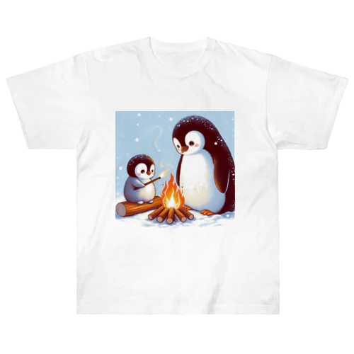 ペンギンの進化 ヘビーウェイトTシャツ