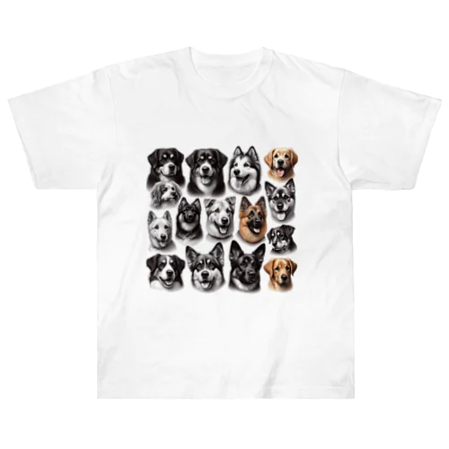 かっこいい大型犬 ヘビーウェイトTシャツ