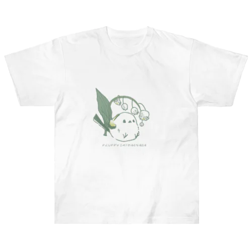 シマエナガとすずらん Tシャツ Heavyweight T-Shirt